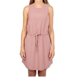 TILLEY Women Travel Dress Sleeveless Mauve Drawstring Waist performance casual M